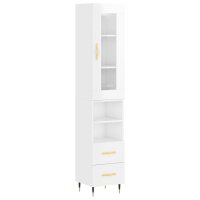 vidaXL Highboard Hochglanz-Weiß 34,5x34x180 cm...