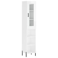 vidaXL Highboard Hochglanz-Weiß 34,5x34x180 cm...