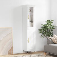 vidaXL Highboard Hochglanz-Weiß 34,5x34x180 cm...