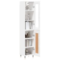 vidaXL Highboard Hochglanz-Wei&szlig; 34,5x34x180 cm Holzwerkstoff