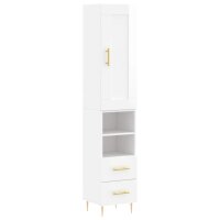 vidaXL Highboard Hochglanz-Weiß 34,5x34x180 cm...