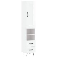 vidaXL Highboard Hochglanz-Weiß 34,5x34x180 cm...