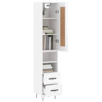 vidaXL Highboard Hochglanz-Wei&szlig; 34,5x34x180 cm Holzwerkstoff