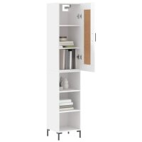 vidaXL Highboard Hochglanz-Wei&szlig; 34,5x34x180 cm Holzwerkstoff