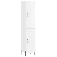 vidaXL Highboard Hochglanz-Wei&szlig; 34,5x34x180 cm Holzwerkstoff