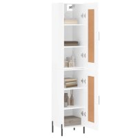 vidaXL Highboard Hochglanz-Wei&szlig; 34,5x34x180 cm Holzwerkstoff