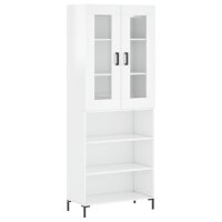 vidaXL Highboard Hochglanz-Weiß 69,5x34x180 cm...