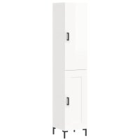 vidaXL Highboard Hochglanz-Weiß 34,5x34x180 cm...