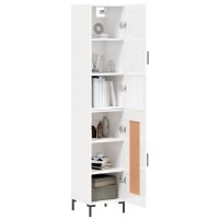 vidaXL Highboard Hochglanz-Wei&szlig; 34,5x34x180 cm Holzwerkstoff