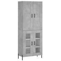 vidaXL Highboard Betongrau 69,5x34x180 cm Holzwerkstoff