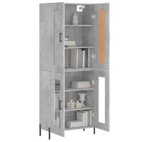 vidaXL Highboard Betongrau 69,5x34x180 cm Holzwerkstoff