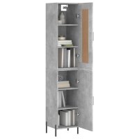 vidaXL Highboard Betongrau 34,5x34x180 cm Holzwerkstoff