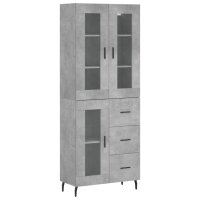 vidaXL Highboard Betongrau 69,5x34x180 cm Holzwerkstoff