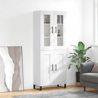 vidaXL Highboard Hochglanz-Weiß 69,5x34x180 cm...