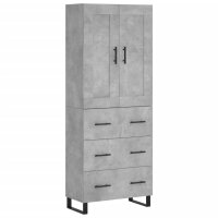 vidaXL Highboard Betongrau 69,5x34x180 cm Holzwerkstoff