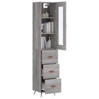 vidaXL Highboard Grau Sonoma 34,5x34x180 cm Holzwerkstoff