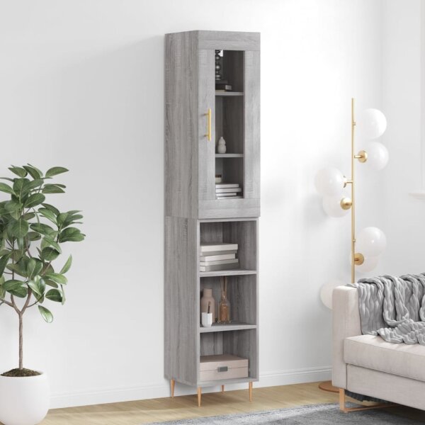 vidaXL Highboard Grau Sonoma 34,5x34x180 cm Holzwerkstoff