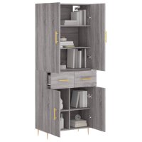 vidaXL Highboard Grau Sonoma 69,5x34x180 cm Holzwerkstoff