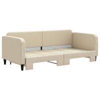 vidaXL Tagesbett Ausziehbar Creme 90x200 cm Stoff