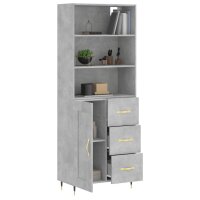 vidaXL Highboard Betongrau 69,5x34x180 cm Holzwerkstoff