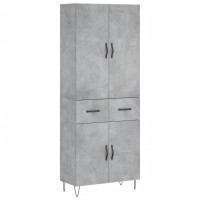 vidaXL Highboard Betongrau 69,5x34x180 cm Holzwerkstoff