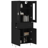 vidaXL Highboard Schwarz 69,5x34x180 cm Holzwerkstoff