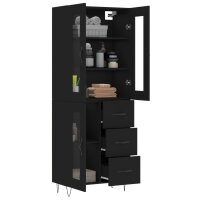 vidaXL Highboard Schwarz 69,5x34x180 cm Holzwerkstoff