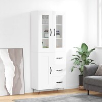 vidaXL Highboard Hochglanz-Weiß 69,5x34x180 cm...