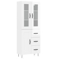 vidaXL Highboard Hochglanz-Weiß 69,5x34x180 cm...