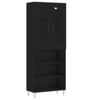 vidaXL Highboard Schwarz 69,5x34x180 cm Holzwerkstoff