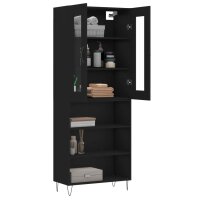 vidaXL Highboard Schwarz 69,5x34x180 cm Holzwerkstoff