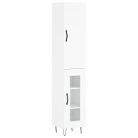 vidaXL Highboard Hochglanz-Weiß 34,5x34x180 cm...