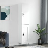 vidaXL Highboard Hochglanz-Weiß 34,5x34x180 cm...