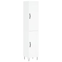 vidaXL Highboard Hochglanz-Weiß 34,5x34x180 cm...