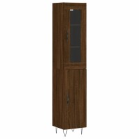 vidaXL Highboard Braun Eichen-Optik 34,5x34x180 cm Holzwerkstoff