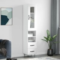 vidaXL Highboard Hochglanz-Weiß 34,5x34x180 cm...