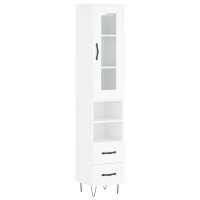 vidaXL Highboard Hochglanz-Weiß 34,5x34x180 cm...