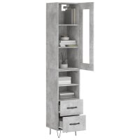 vidaXL Highboard Betongrau 34,5x34x180 cm Holzwerkstoff