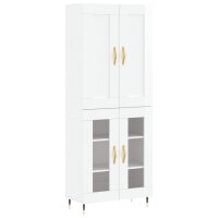 vidaXL Highboard Hochglanz-Wei&szlig; 69,5x34x180 cm Holzwerkstoff