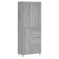 vidaXL Highboard Grau Sonoma 69,5x34x180 cm Holzwerkstoff