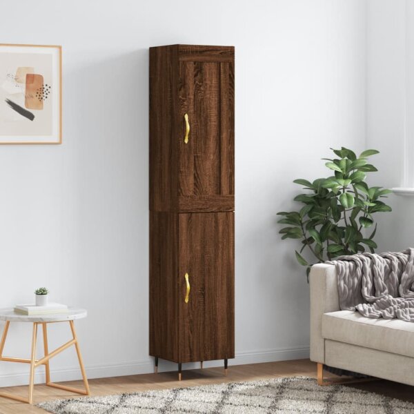 vidaXL Highboard Braun Eichen-Optik 34,5x34x180 cm Holzwerkstoff