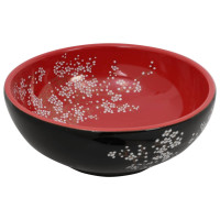 vidaXL Aufsatzwaschbecken Schwarz und Rot Rund Ø41x14 cm Keramik
