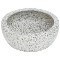 vidaXL Aufsatzwaschbecken Grau Rund &Oslash;41x14 cm Keramik