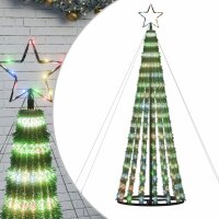 vidaXL Weihnachtsbaum Kegelform 275 LEDs Mehrfarbig 180 cm