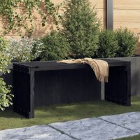 vidaXL Gartenbank Ausziehbar Schwarz 212,5x40,5x45cm Massivholz Kiefer