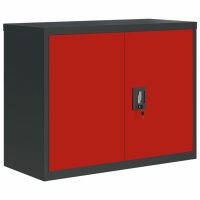 vidaXL Aktenschrank Anthrazit und Rot 90x40x70 cm Stahl