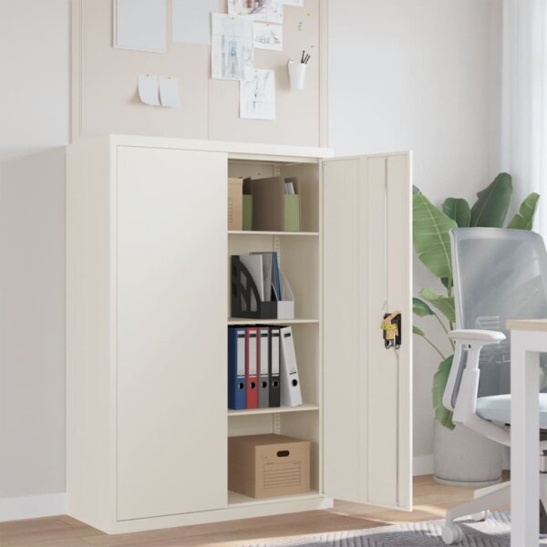 vidaXL Aktenschrank Wei&szlig; 90x40x140 cm Stahl