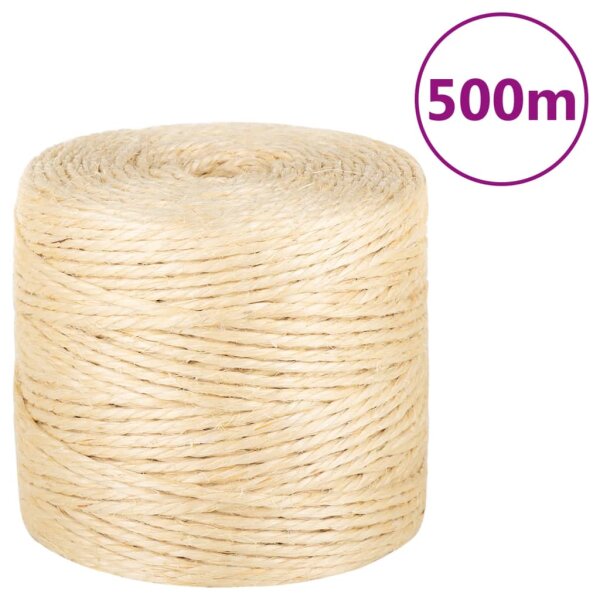 vidaXL Seil 100% Sisal 4 mm 500 m