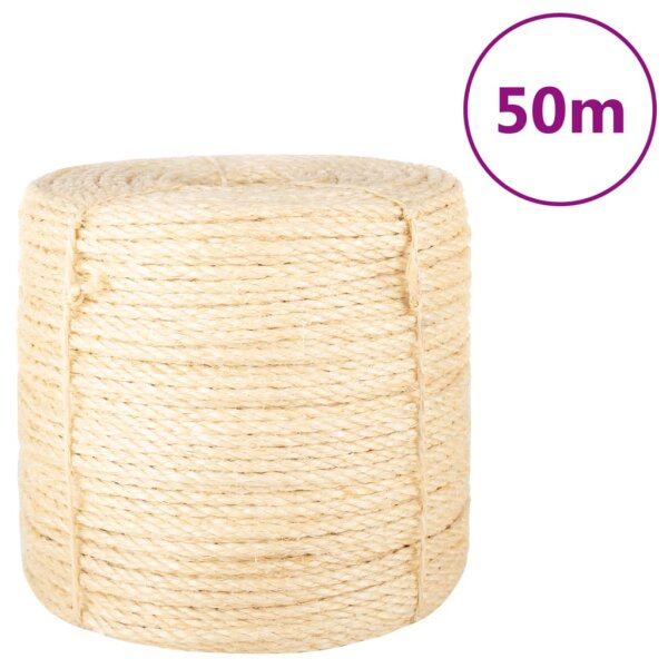 vidaXL Seil 100% Sisal 6 mm 50 m