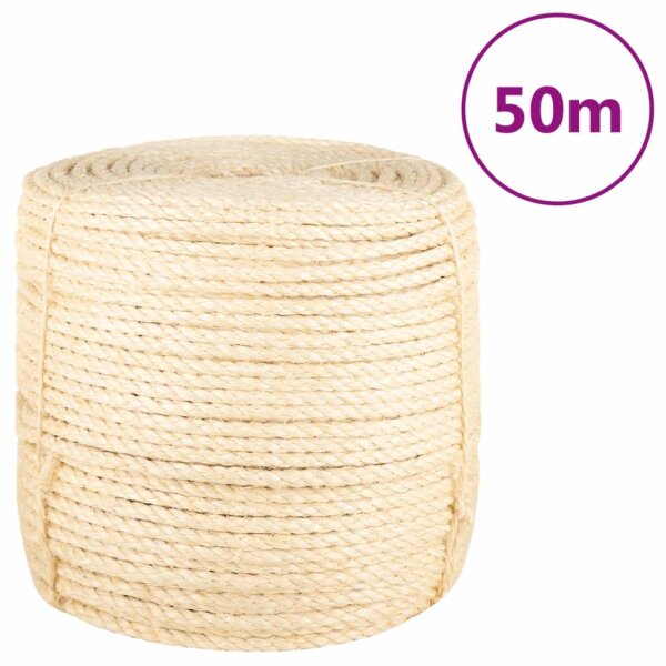 vidaXL Seil 100% Sisal 8 mm 50 m